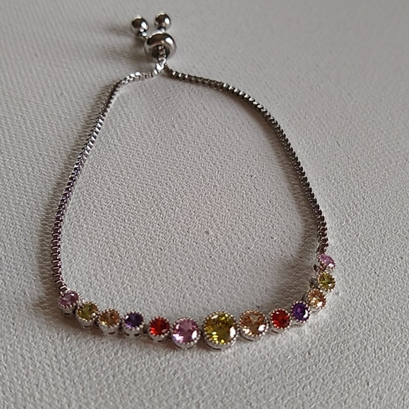 Mulit- color Crystal/Rhodium/Drawstring/BRACELET - Picture 3 of 7